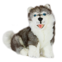 Bocchetta - Button Siberian Husky Sitting Plush Toy 30cm