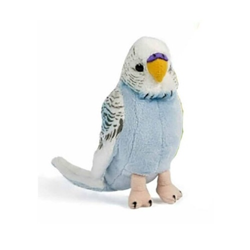Living Nature - Blue Budgerigar with Sound 14cm
