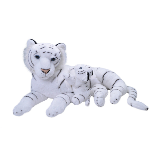 Wild Republic  Mum & Baby White Tiger Jumbo Plush Toy 76cm